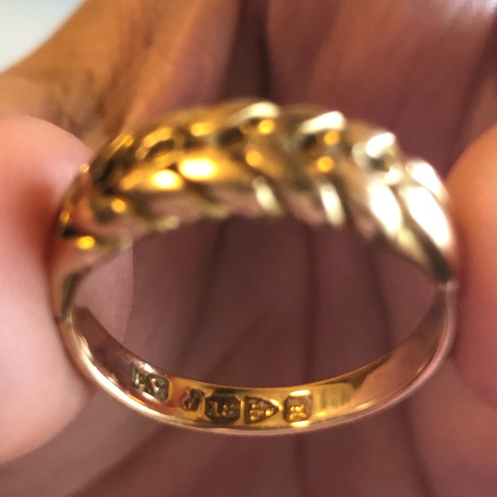 Heavy Solid 18k Braided Gold Ring - image 4